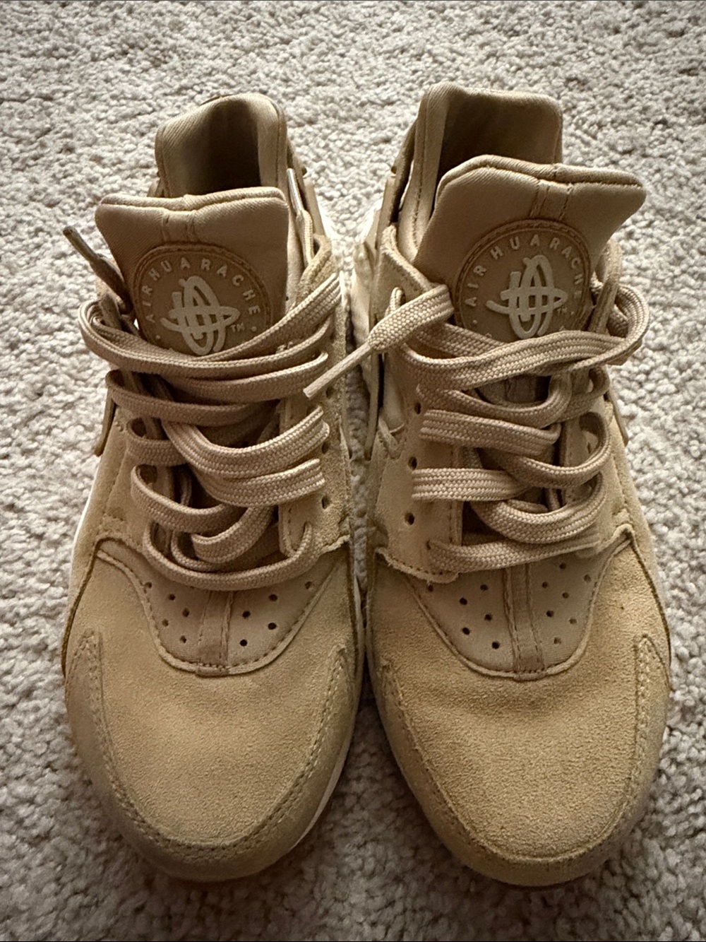 Nike Kids Tan Suede Huarache-Style Sneakers
